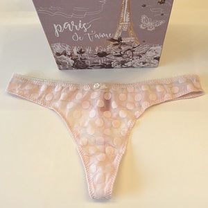 BetseyJohnson Intimates new Light pink polkadot mesh song, size L, NWOT